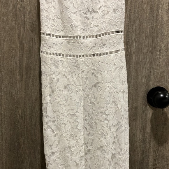 NWOT White Lace Backless Jumpsuit - Picture 5 of 13